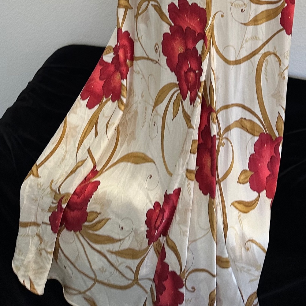 Vintage Floral Silk Slip Dress - Picture 6 of 7